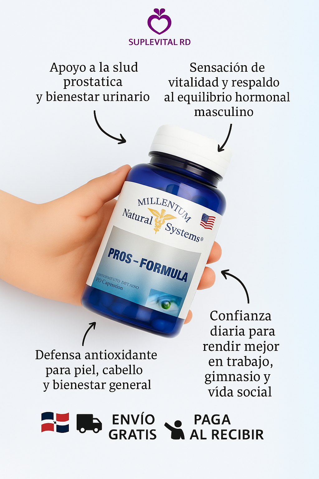 🧔PROS Formula (60 Capsulas) - Vitalidad Masculina 360°: Zinc, Selenio y Vitamina E en una sola fórmula 💪