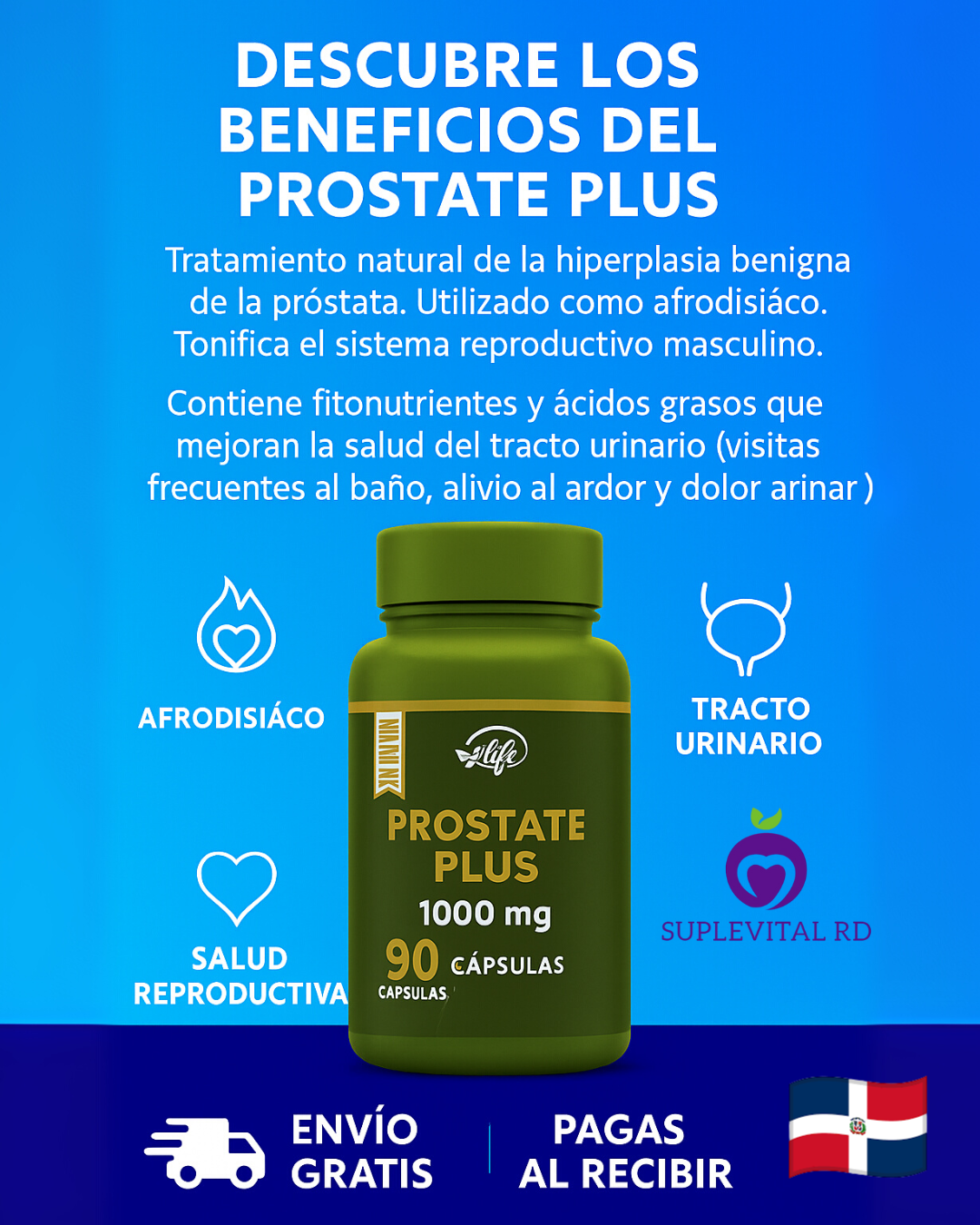 👨⚕️ Prostate Plus 90 Cápsulas – Cuidado natural para la próstata y vitalidad masculina