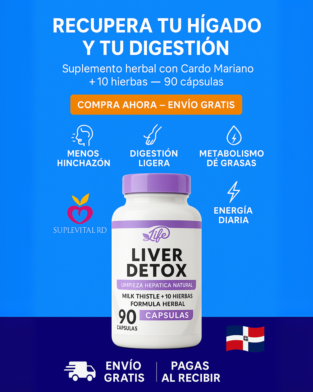 Liver Detox | 90 Cápsulas – Desintoxicación Hepática, Digestión Ligera y Energía Diaria 🌿🛡️✨
