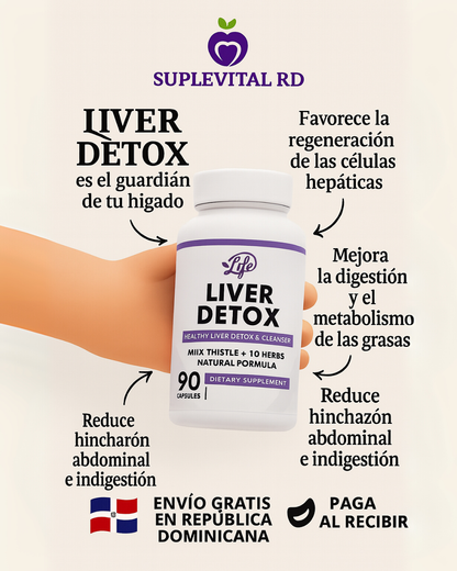 Liver Detox | 90 Cápsulas – Desintoxicación Hepática, Digestión Ligera y Energía Diaria 🌿🛡️✨