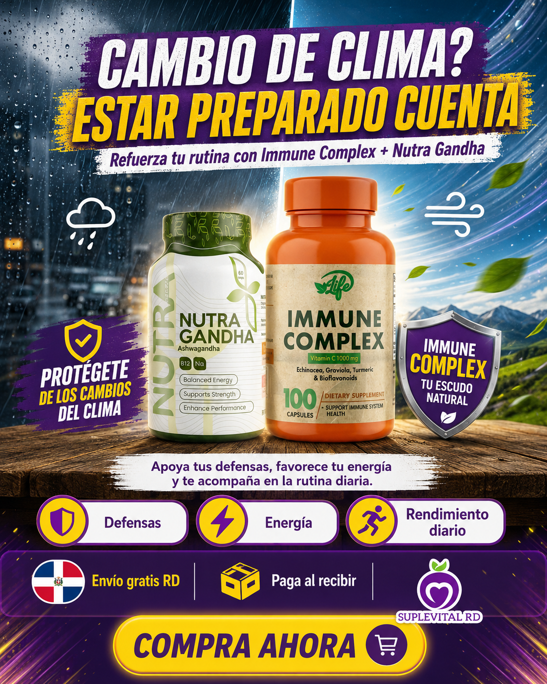 Nutra Gandha + Immune Complex – Defensas, Energía y Balance Diario