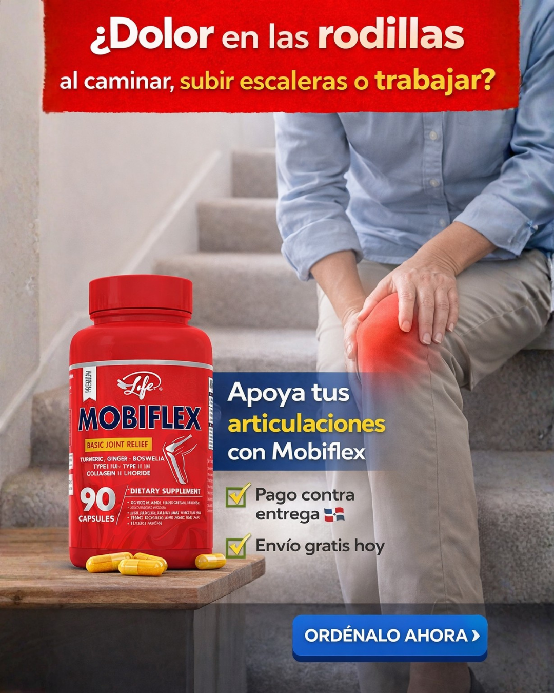 Mobiflex 90 Cápsulas – Soporte articular con Cúrcuma, Colágeno II, Magnesio y Vitamina D3 | Muévete con confianza todos los días.