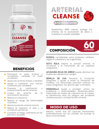 💓 Arterial Cleanse (60 Capsulas): apoyo natural para arterias limpias y circulación saludable.