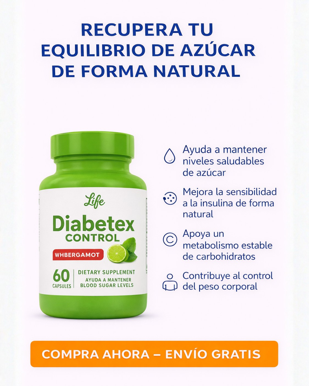 Diabetex Control 60 Cápsulas | Soporte Natural para la Glucosa y el Metabolismo