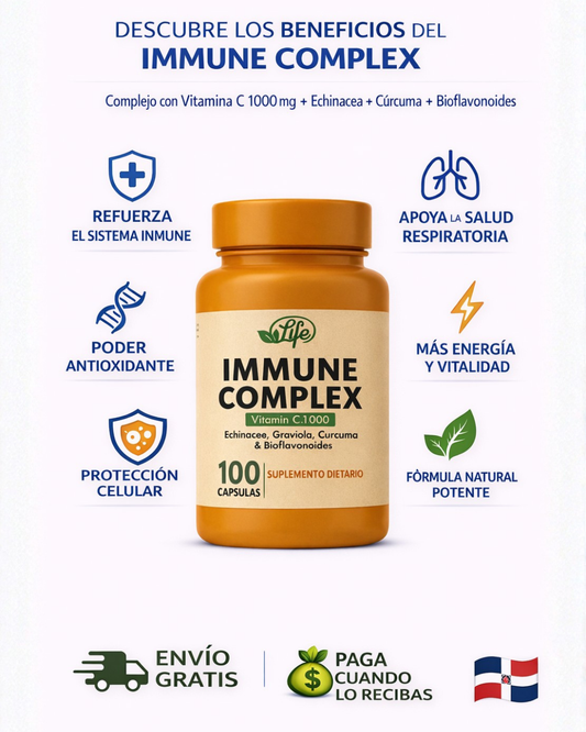 Immune Complex Vitamina C 1000 + D + Zinc (100 cápsulas) — Defensas fuertes y energía diaria en un solo frasco