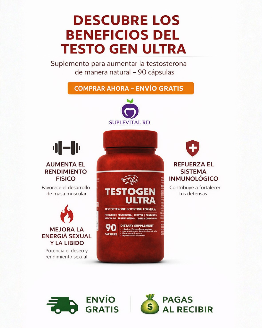TESTO GEN ULTRA (90 Capsulas) | Recupera tu Energía Masculina 💪🔥