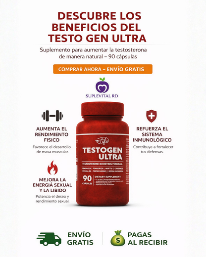 TESTO GEN ULTRA (90 Capsulas) | Recupera tu Energía Masculina 💪🔥