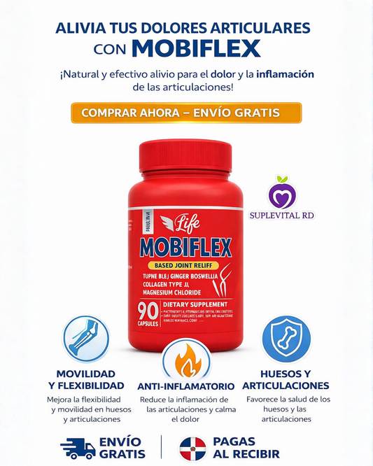 Mobiflex 90 Cápsulas – Soporte articular con Cúrcuma, Colágeno II, Magnesio y Vitamina D3 | Muévete con confianza todos los días.