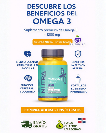 🐟💊 OMEGA 3 1200 MG x 60 Softgels – ¡Libre de Mercurio y de Alta Pureza!