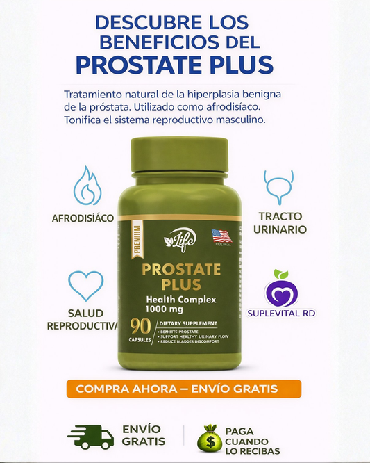 👨‍⚕️ Prostate Plus 90 Cápsulas – Cuidado natural para la próstata y vitalidad masculina