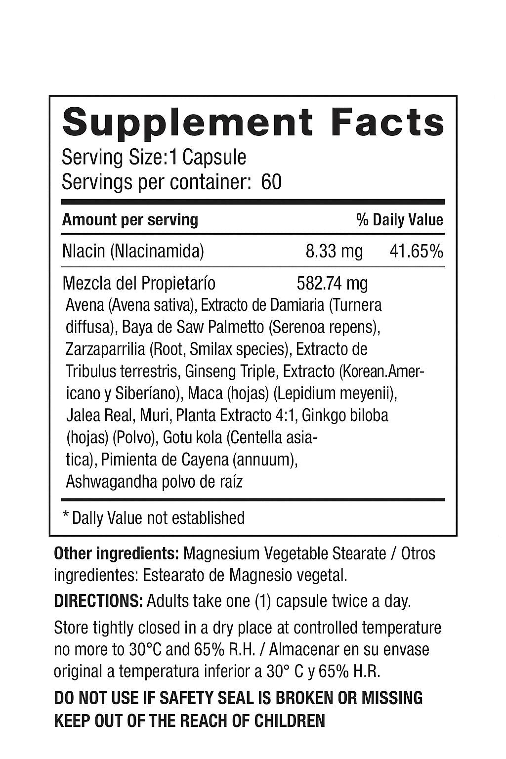 🧔‍♂️ MAXI MALE Vitaminas Masculinas (60 Cápsulas) – Energía, Vitalidad y Potencia Natural 💪