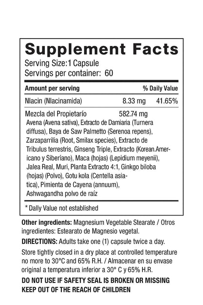 🧔‍♂️ MAXI MALE Vitaminas Masculinas (60 Cápsulas) – Energía, Vitalidad y Potencia Natural 💪