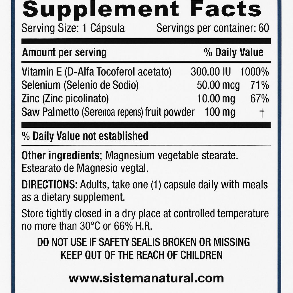 🧔PROS Formula (60 Capsulas) - Vitalidad Masculina 360°: Zinc, Selenio y Vitamina E en una sola fórmula 💪