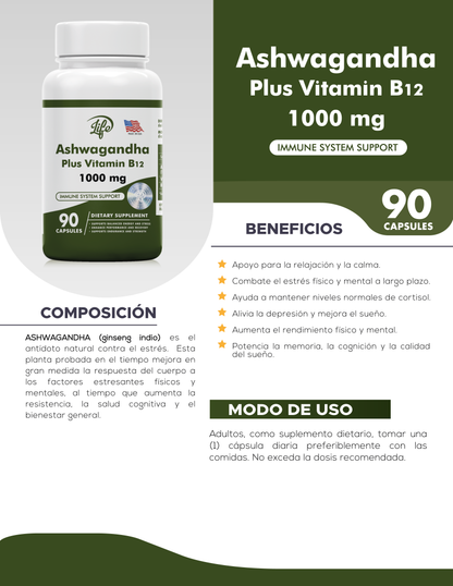 🌿 Ashwagandha Premium (90 Capsulas): Libérate del estrés y duerme mejor sin pastillas 🧘‍♀️